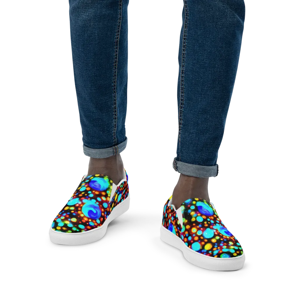 Prismatic Orbits on Men's Slip-On Canvas Shoes — Front
