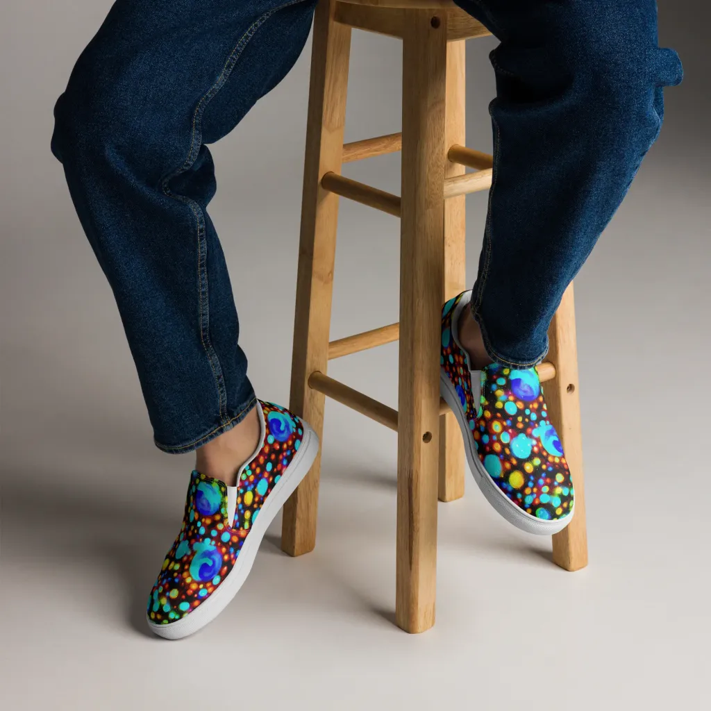 Prismatic Orbits on Men's Slip-On Canvas Shoes — Front