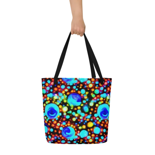 Prismatic Orbits on a Large Tote Bag W/ Pocket