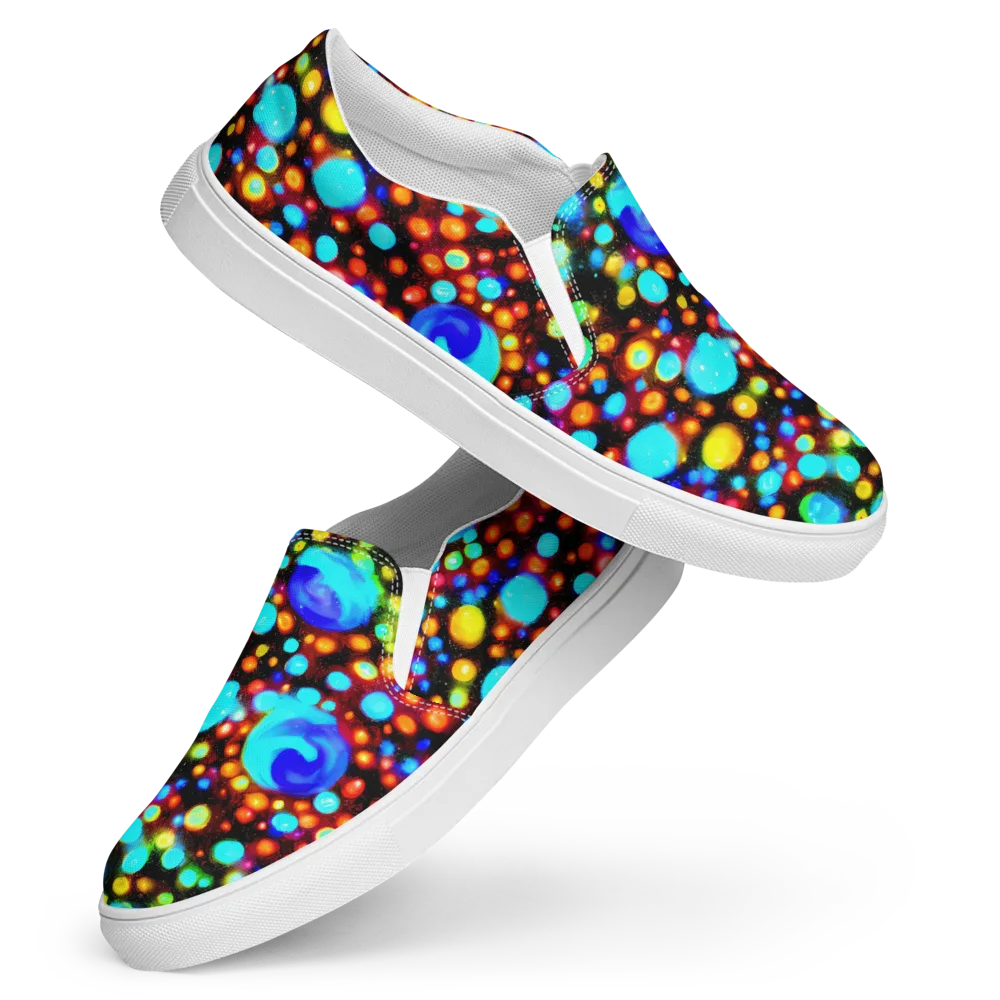 Prismatic Orbits on Women's Slip-On Canvas Shoes — Front