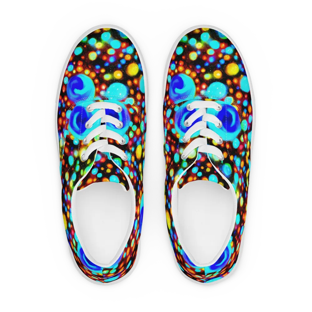 Prismatic Orbits on Men's Lace-Up Canvas Shoes — Front