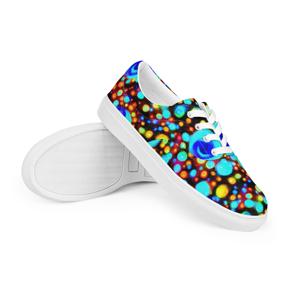 Prismatic Orbits on Men's Lace-Up Canvas Shoes — Right Front