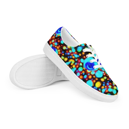 Prismatic Orbits on a Men's Lace-Up Canvas Shoes