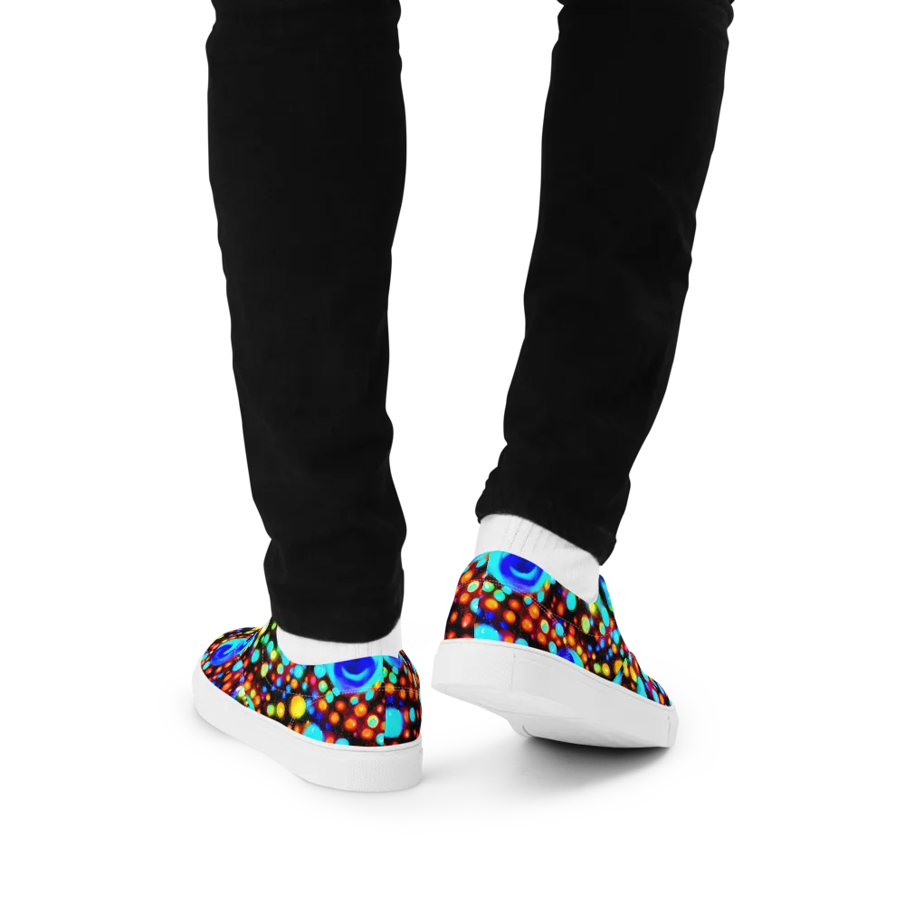Prismatic Orbits on Men's Lace-Up Canvas Shoes — Back