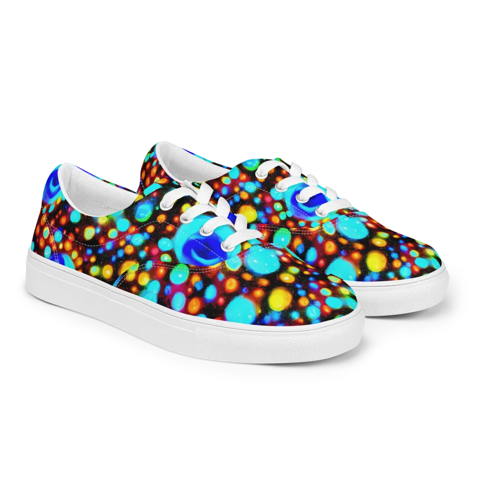 Prismatic Orbits on Men's Lace-Up Canvas Shoes — Right Front