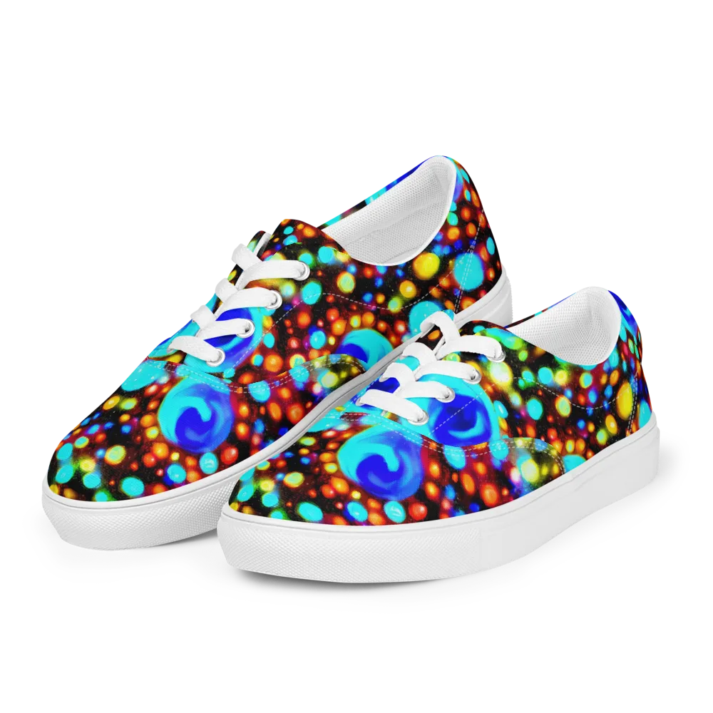 Prismatic Orbits on Men's Lace-Up Canvas Shoes — Left Front