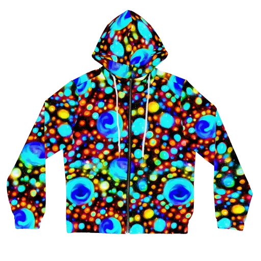 Prismatic Orbits on a Women's Full-Zip Hoodie