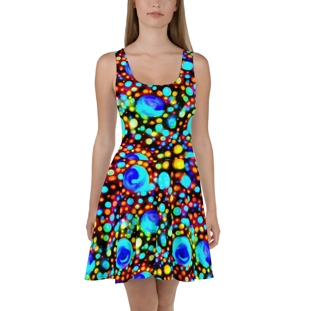 Prismatic Orbits on Skater Dress — Front