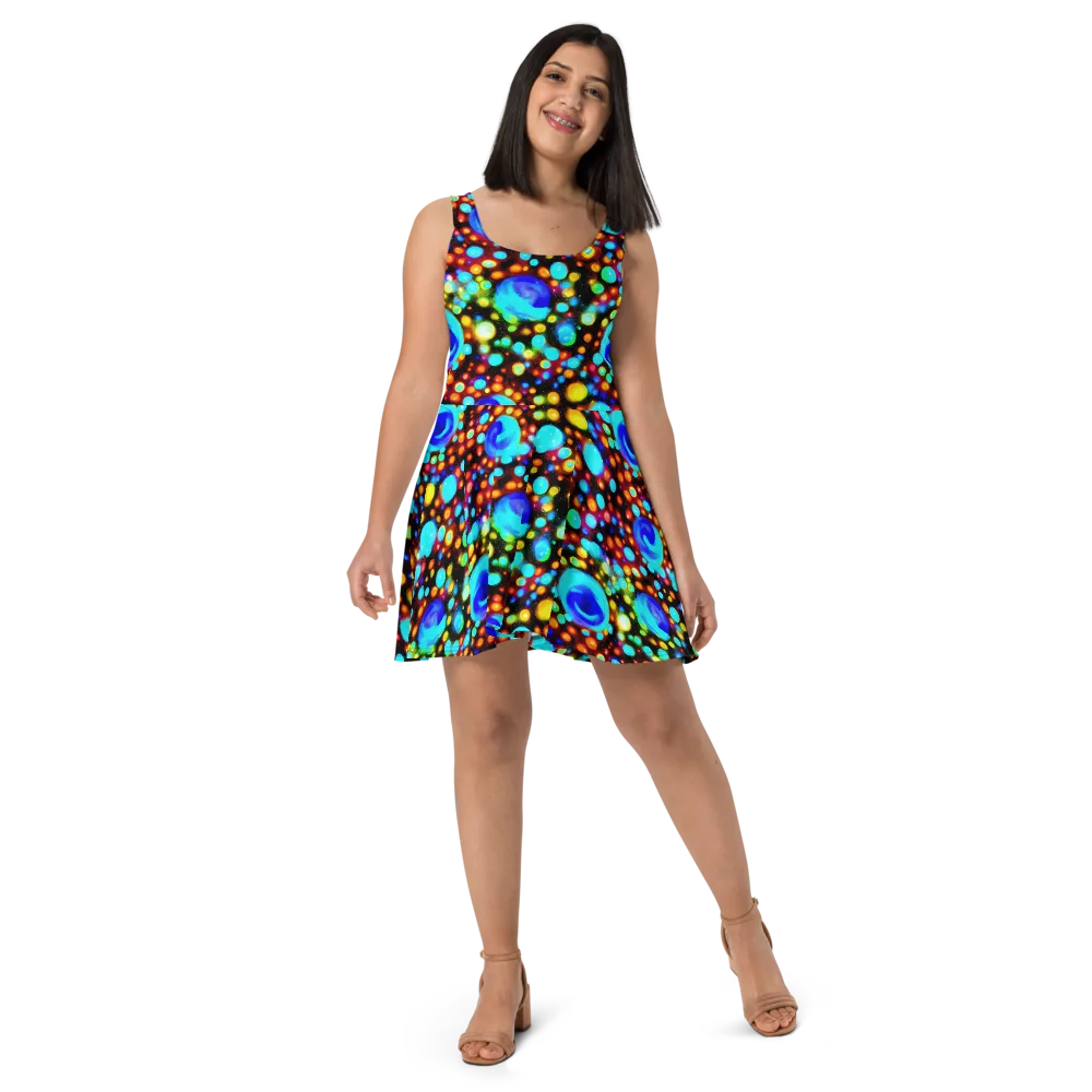 Prismatic Orbits on Skater Dress — Front
