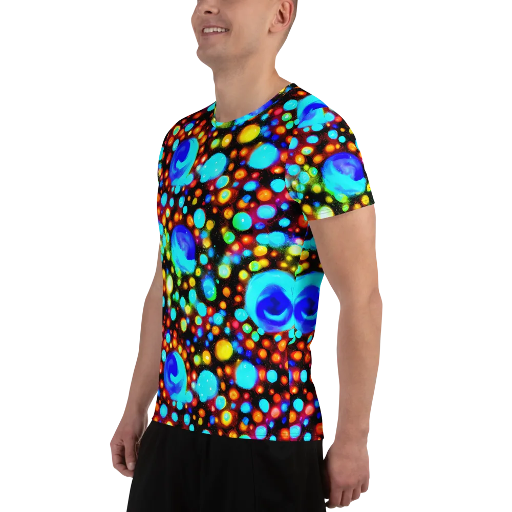 Prismatic Orbits on Men's Athletic T-Shirt — Left