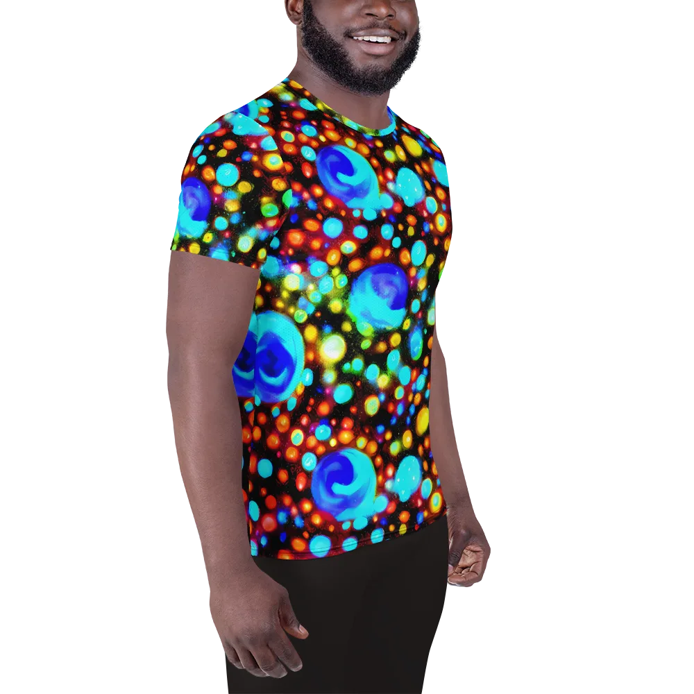 Prismatic Orbits on Men's Athletic T-Shirt — Right