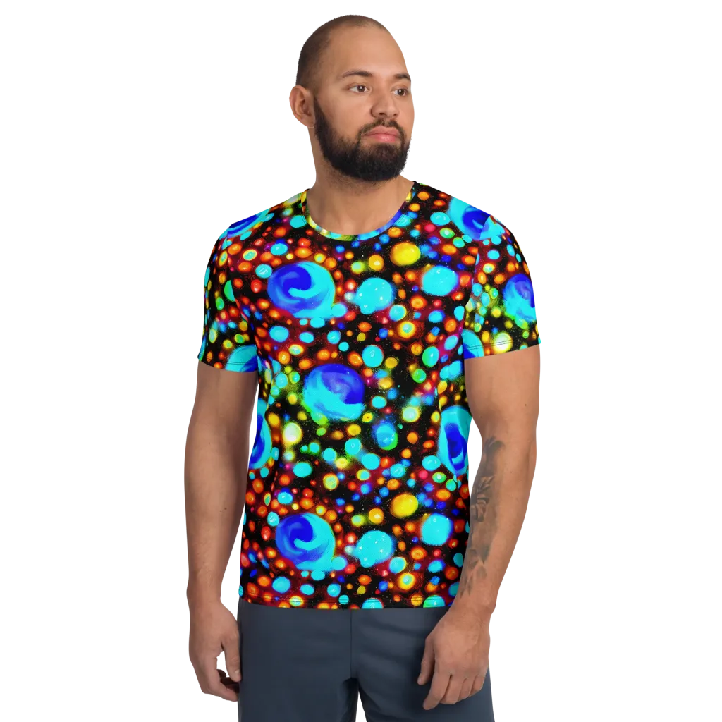 Prismatic Orbits on Men's Athletic T-Shirt — Front