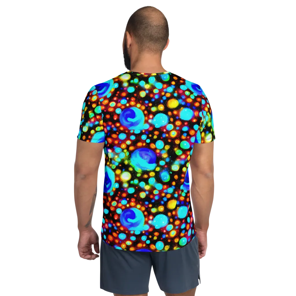 Prismatic Orbits on Men's Athletic T-Shirt — Back
