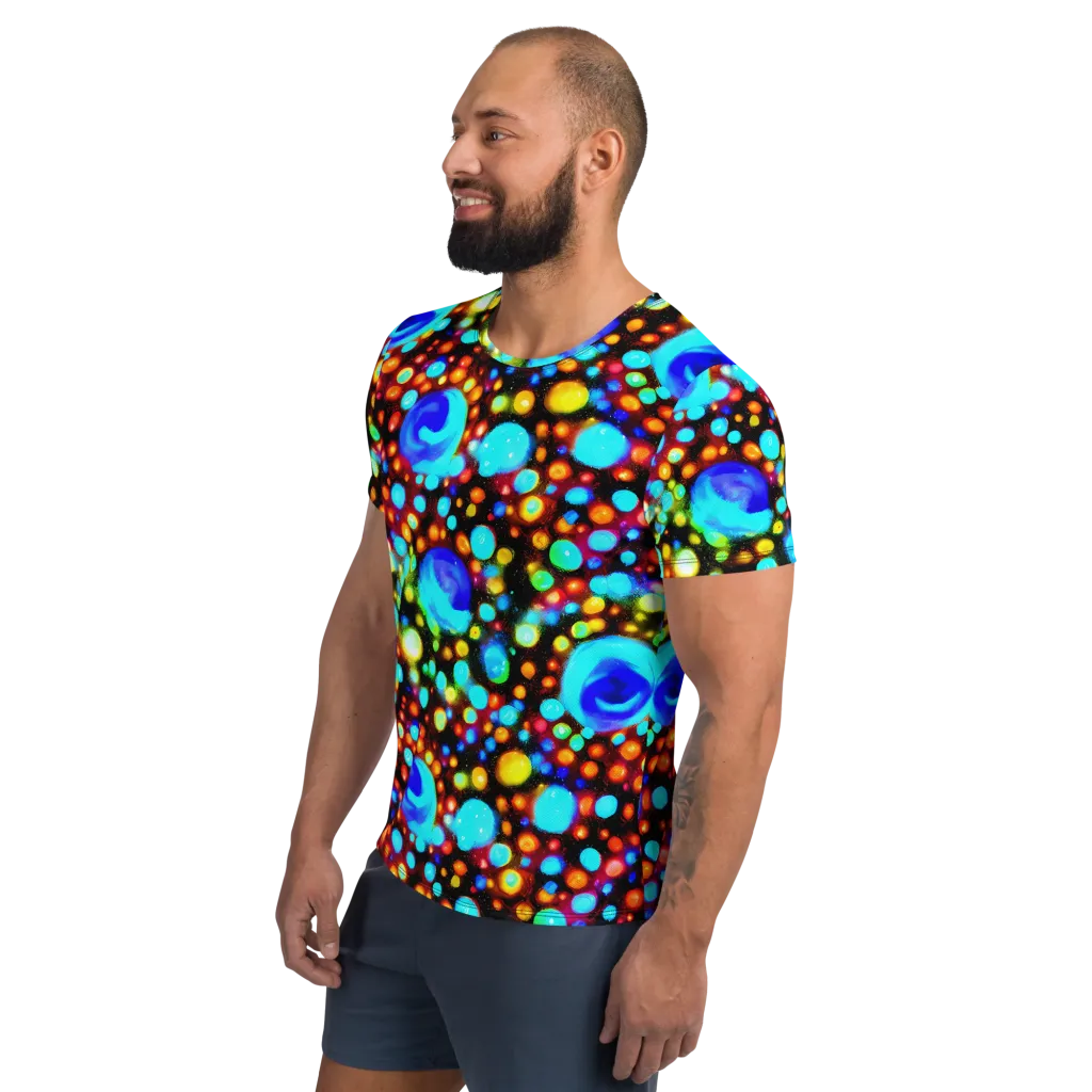 Prismatic Orbits on Men's Athletic T-Shirt — Left