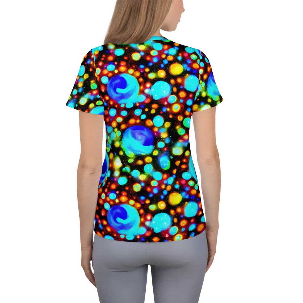 Prismatic Orbits on Women's Athletic T-Shirt — Back