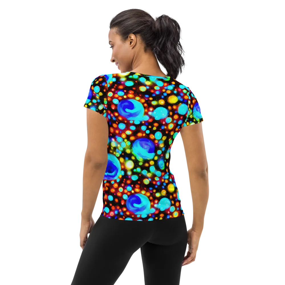 Prismatic Orbits on Women's Athletic T-Shirt — Back