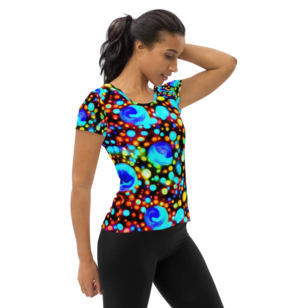 Prismatic Orbits on Women's Athletic T-Shirt — Right