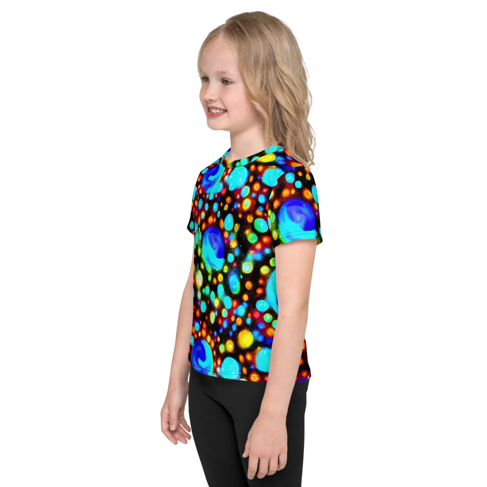 Prismatic Orbits on Kids Crew Neck T-Shirt — Left
