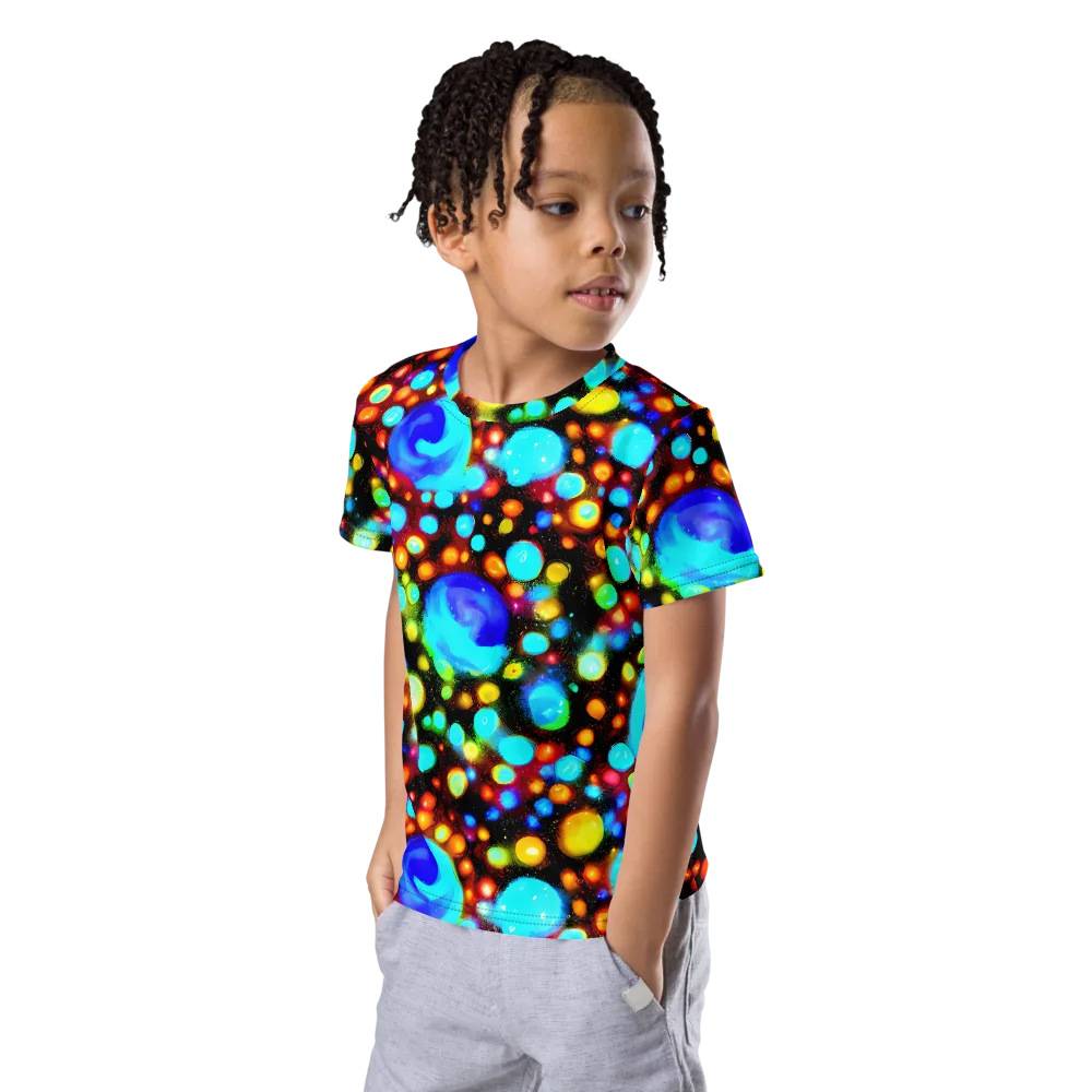 Prismatic Orbits on Kids Crew Neck T-Shirt — Left Front
