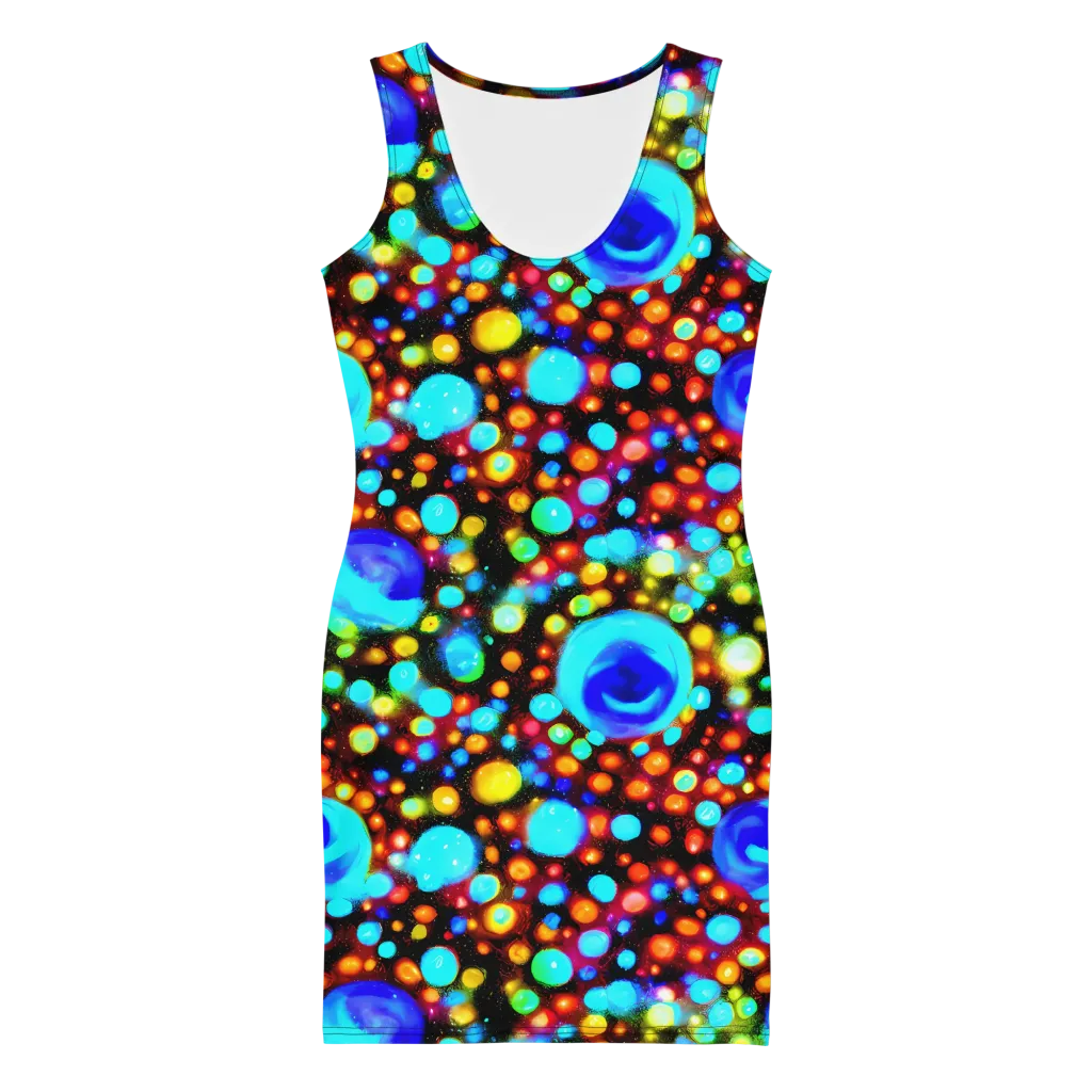 Prismatic Orbits on Bodycon Dress — Front