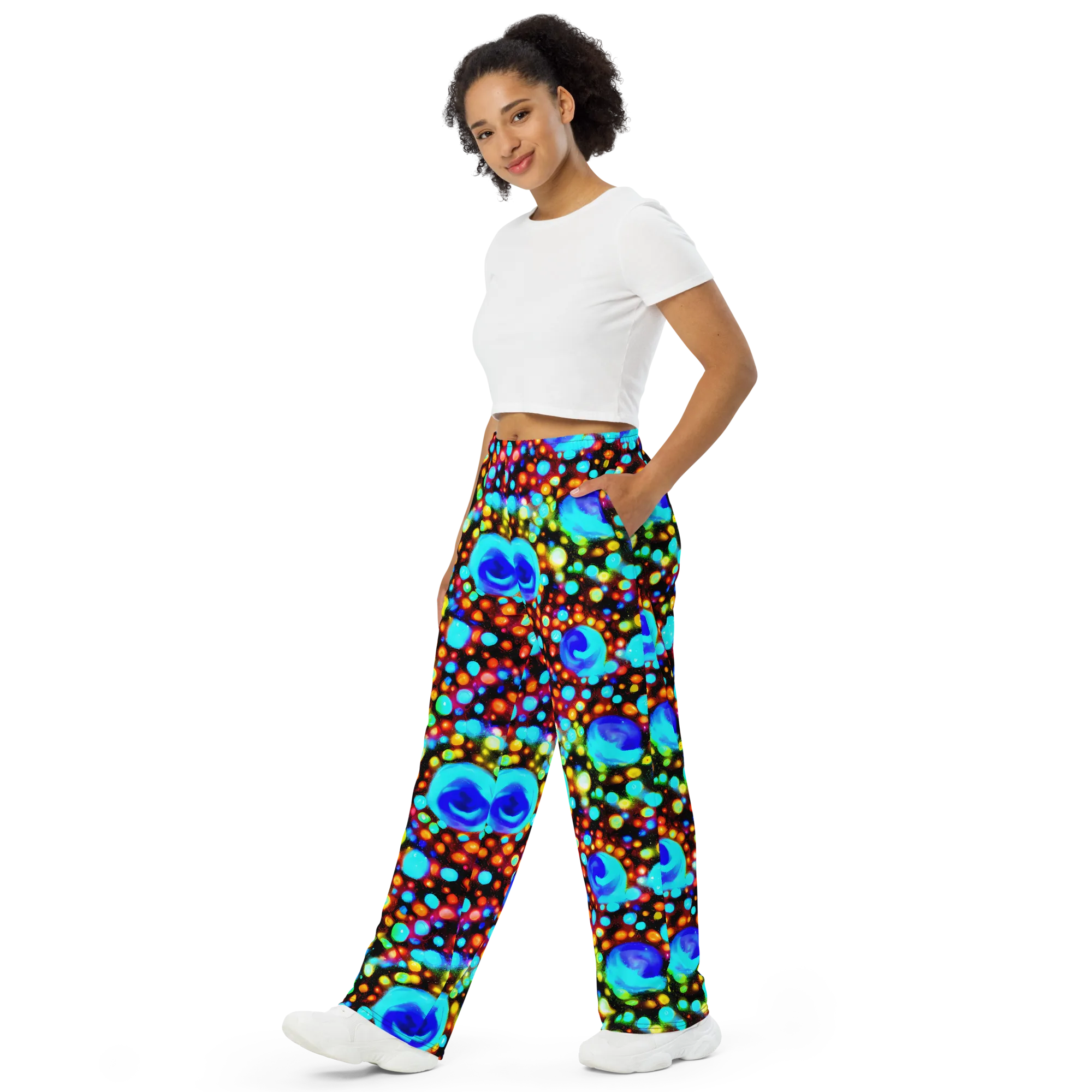 Prismatic Orbits on Wide-Leg Pants — Left Front