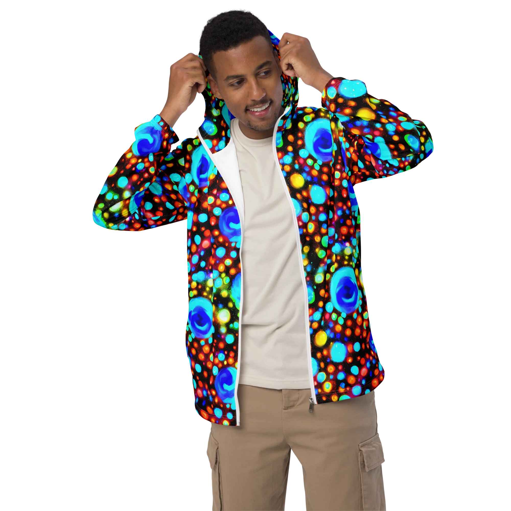 Prismatic Orbits on Men's Windbreaker — Front