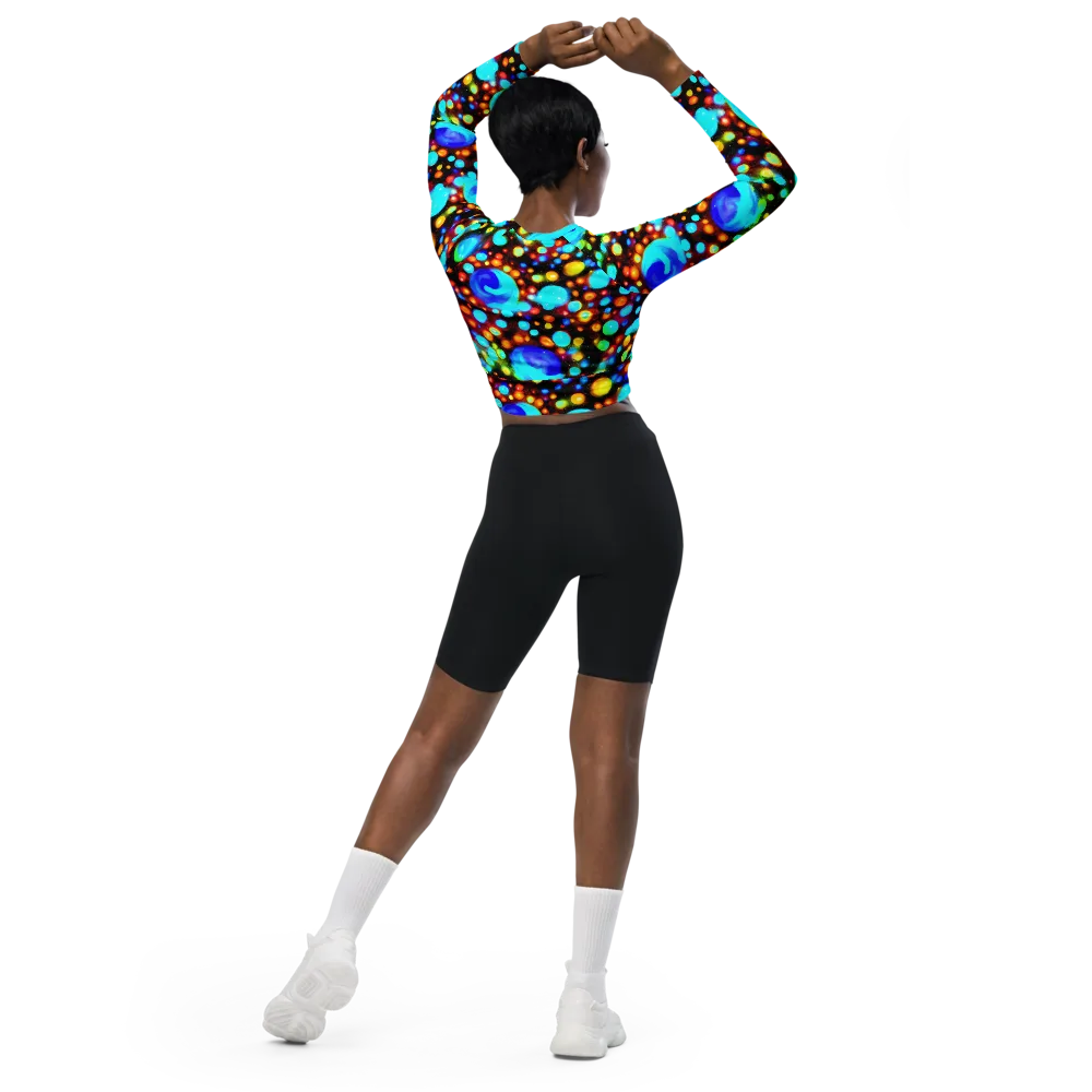 Prismatic Orbits on Long Sleeve Crop Top — Back