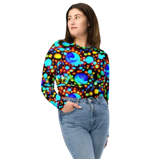 Prismatic Orbits on a Long Sleeve Crop Top