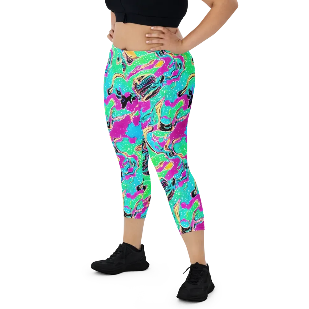 Meltwater Riot on Capri Leggings — Front