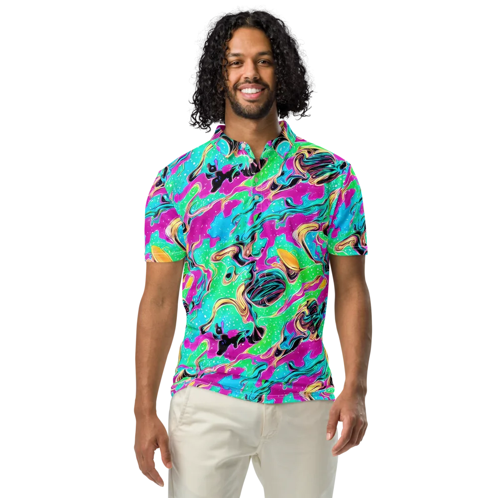 Meltwater Riot on Men's Slim Fit Polo Shirt — Front