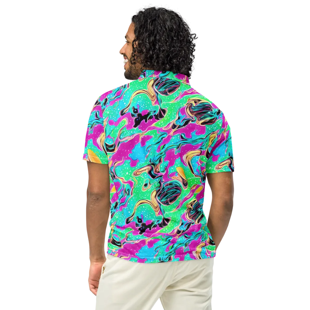 Meltwater Riot on Men's Slim Fit Polo Shirt — Back