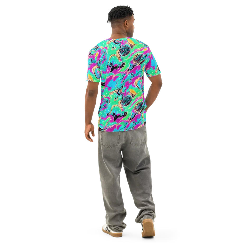 Meltwater Riot on Men's Cotton Crew Neck T-Shirt — Back