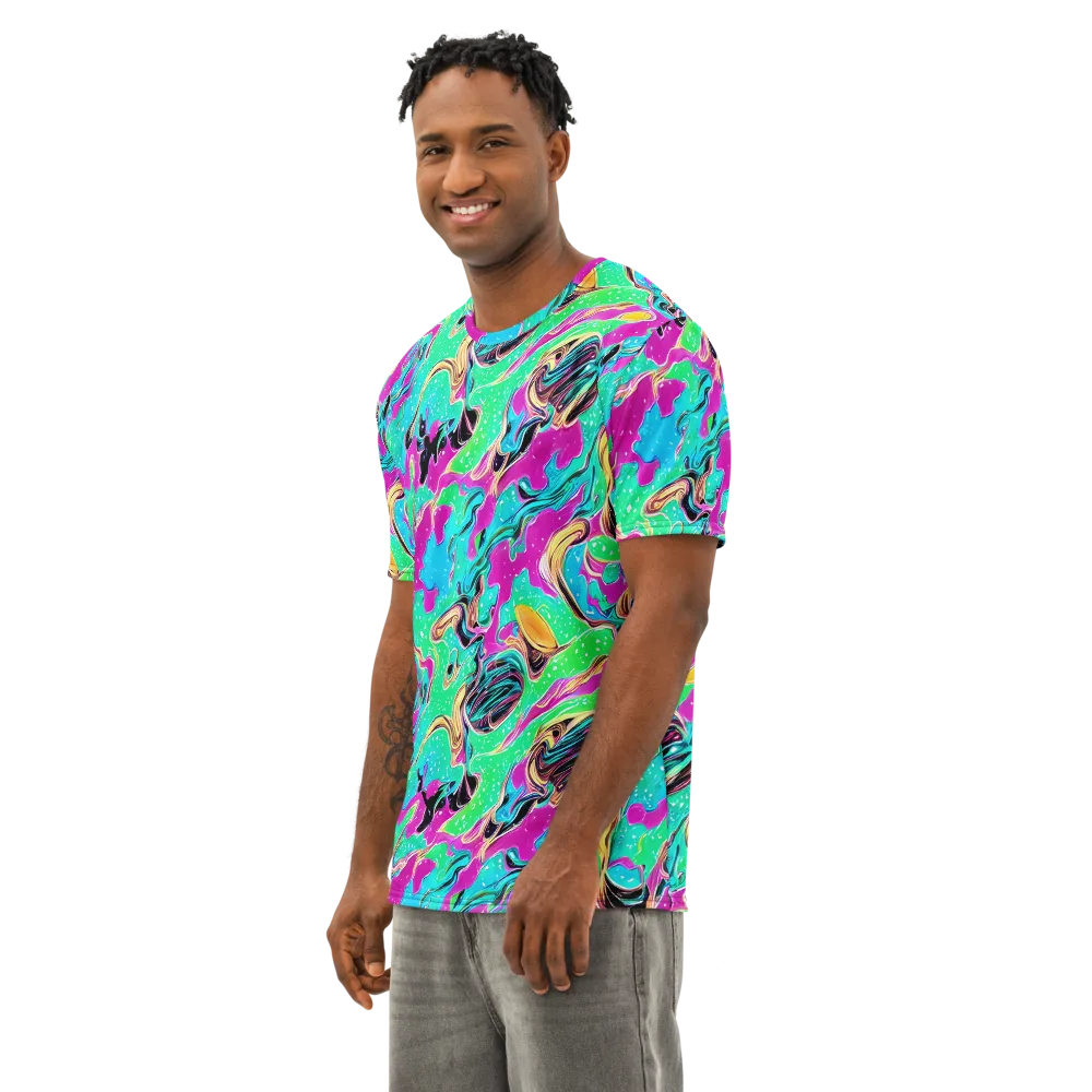 Meltwater Riot on Men's Cotton Crew Neck T-Shirt — Left Front