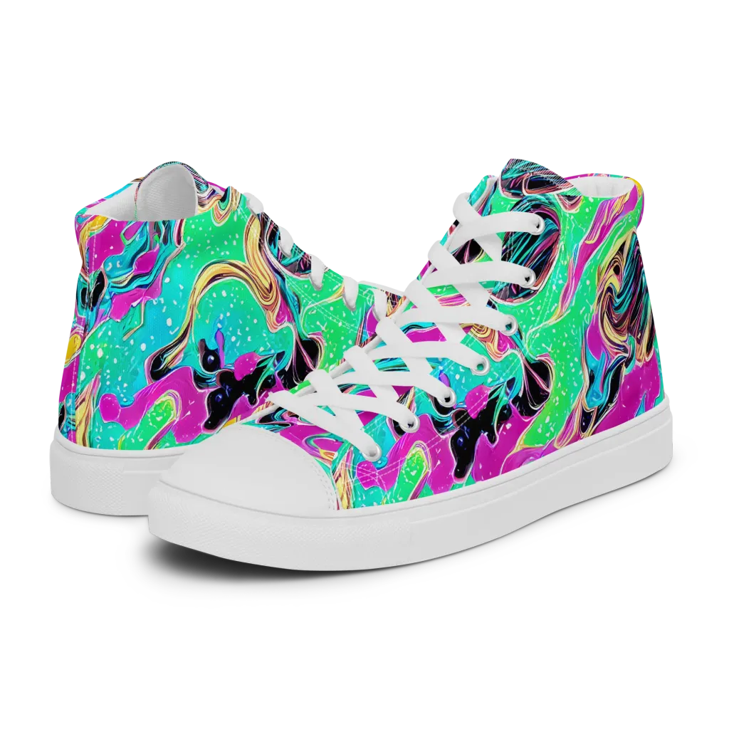 Meltwater Riot on Men's High Top Canvas Shoes — Left