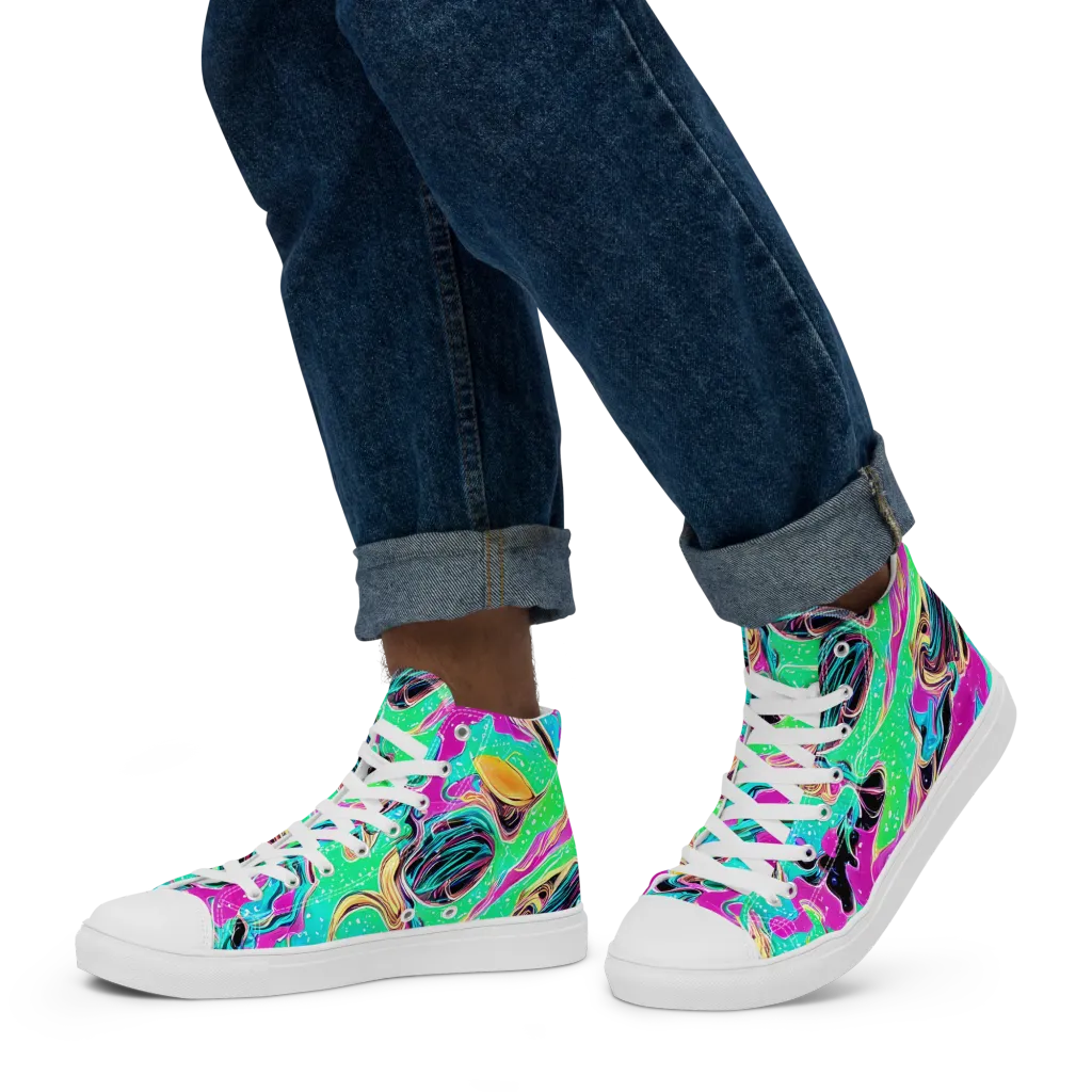 Meltwater Riot on Men's High Top Canvas Shoes — Left