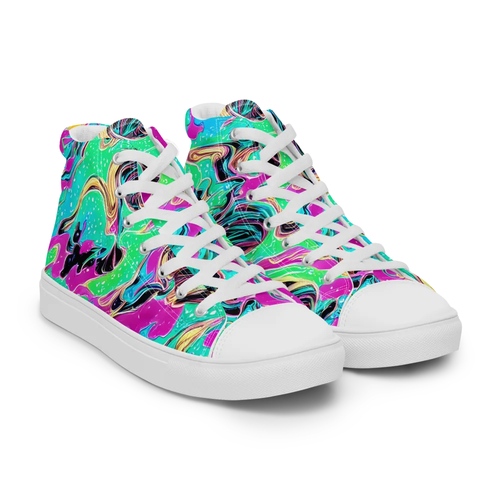 Meltwater Riot on Women's High Top Canvas Shoes — Right Front