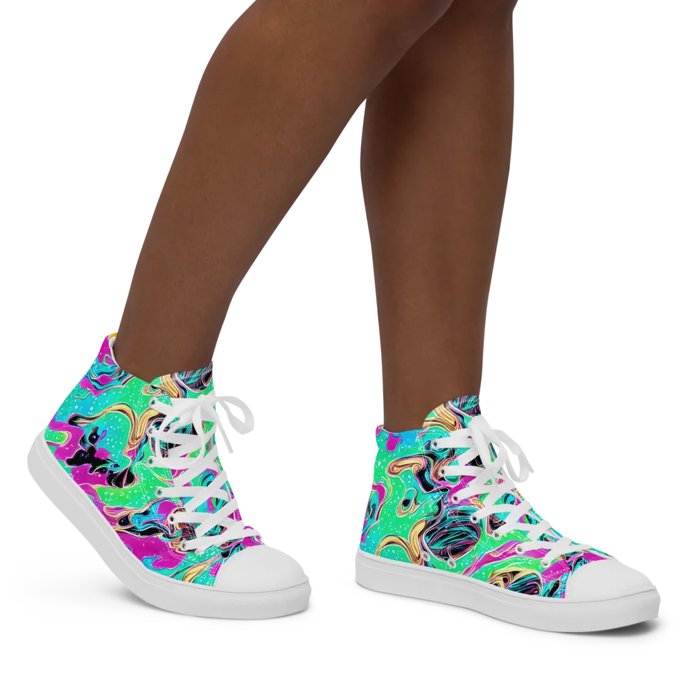 Meltwater Riot on Women's High Top Canvas Shoes — Right
