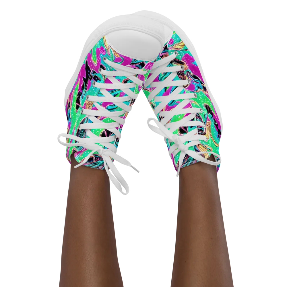 Meltwater Riot on Women's High Top Canvas Shoes — Front