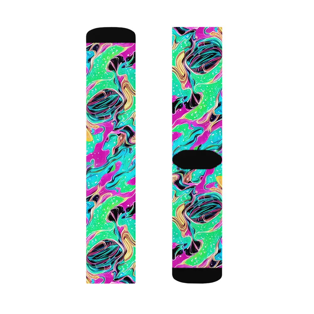 Meltwater Riot on Socks — Right Sock