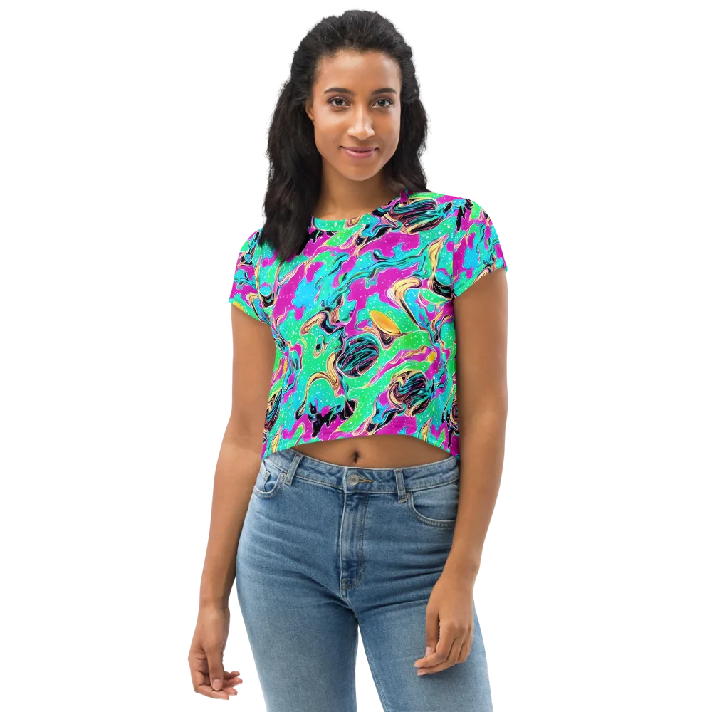 Meltwater Riot on Crop Tee — Front