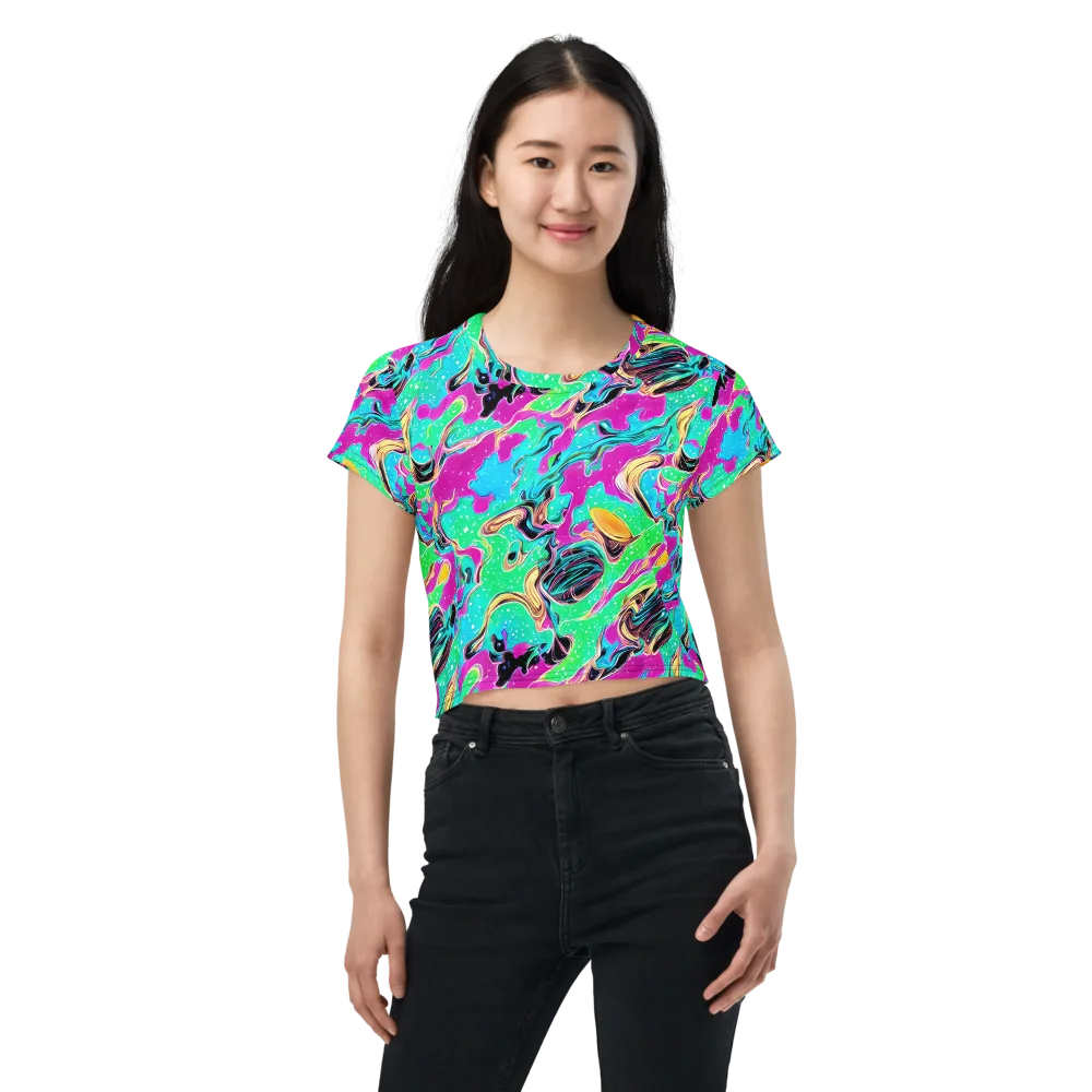 Meltwater Riot on Crop Tee — Front