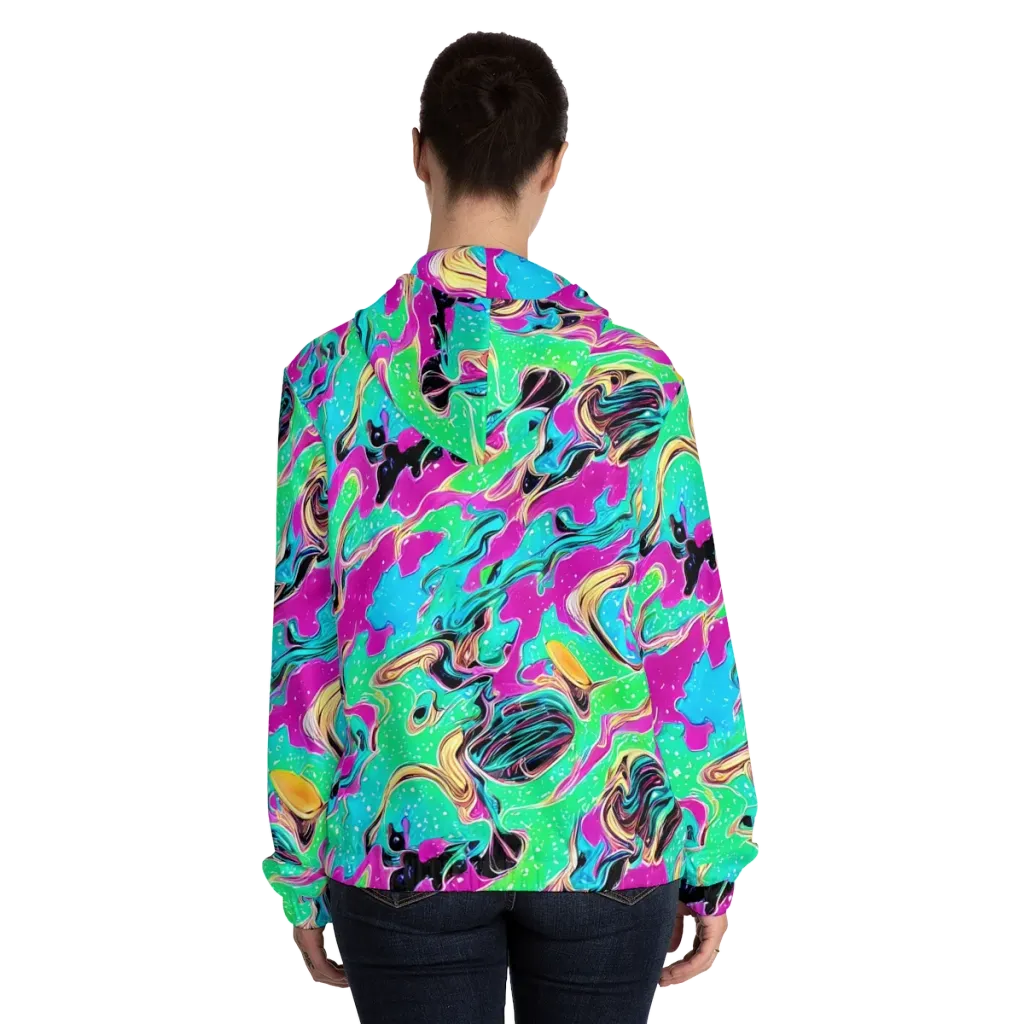 Meltwater Riot on Women's Full-Zip Hoodie — Back On Person