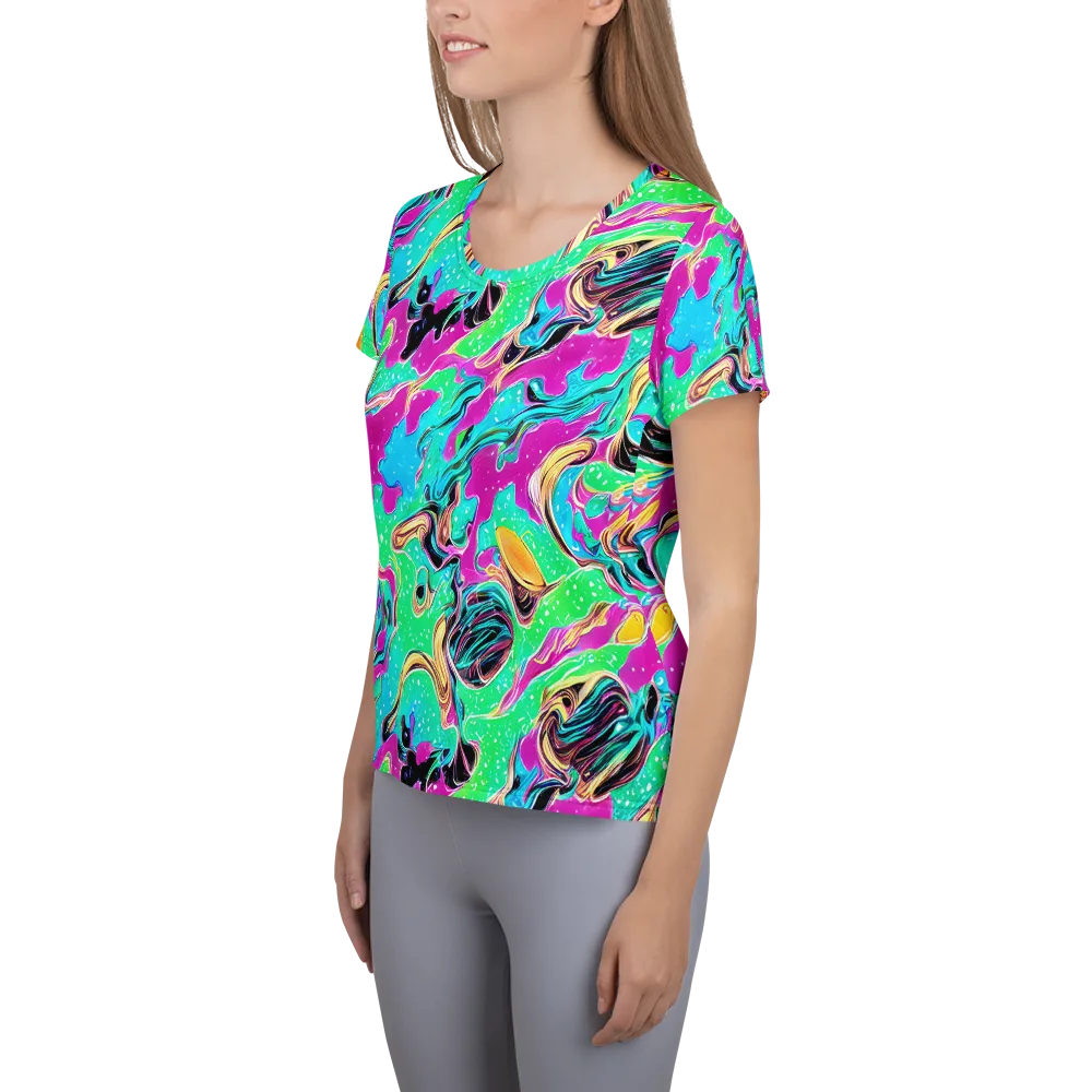 Meltwater Riot on Women's Athletic T-Shirt — Left