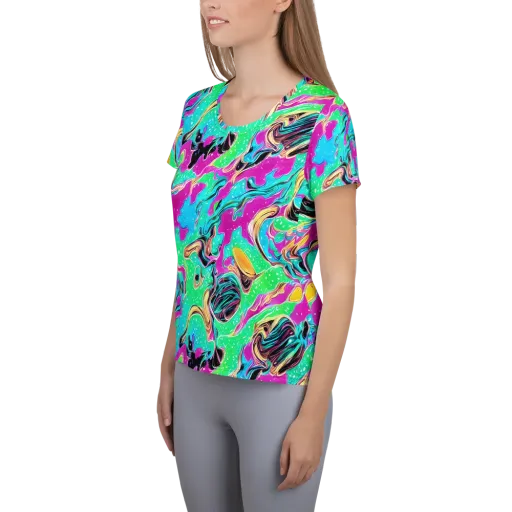Meltwater Riot on a Women's Athletic T-Shirt