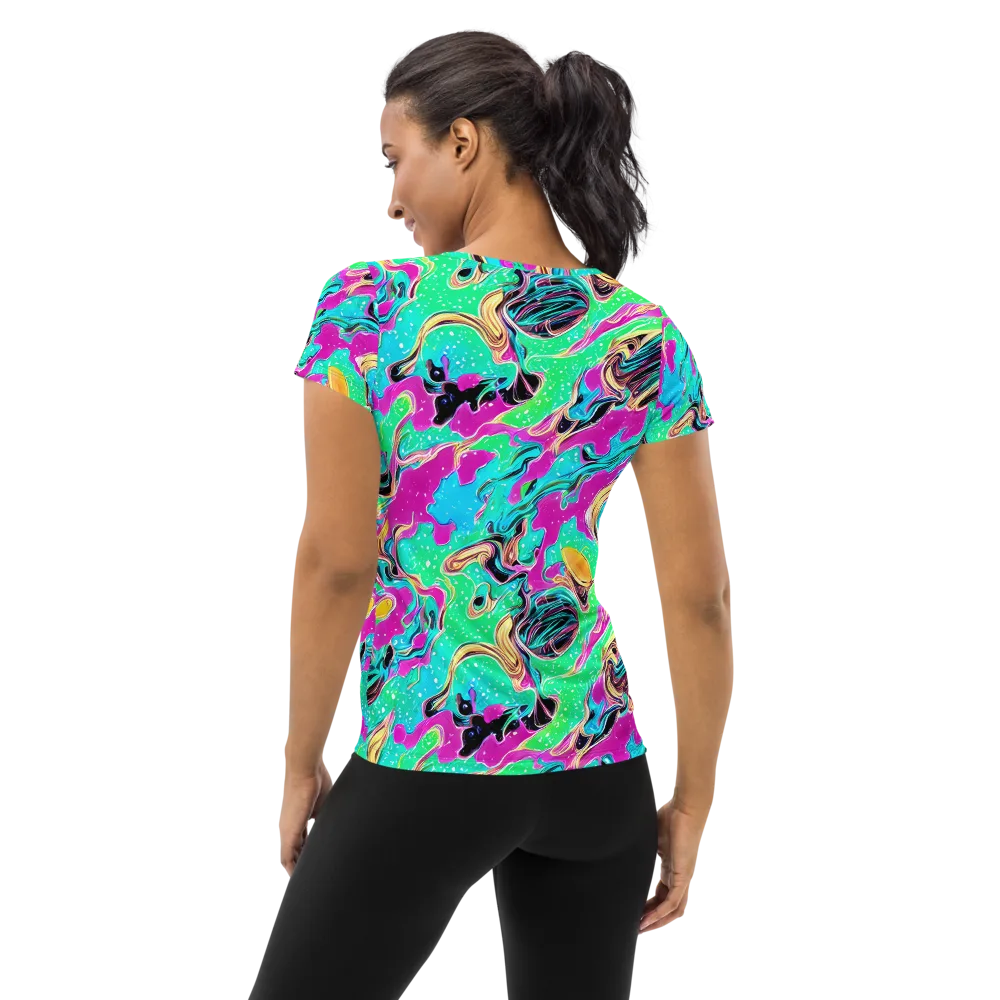 Meltwater Riot on Women's Athletic T-Shirt — Back