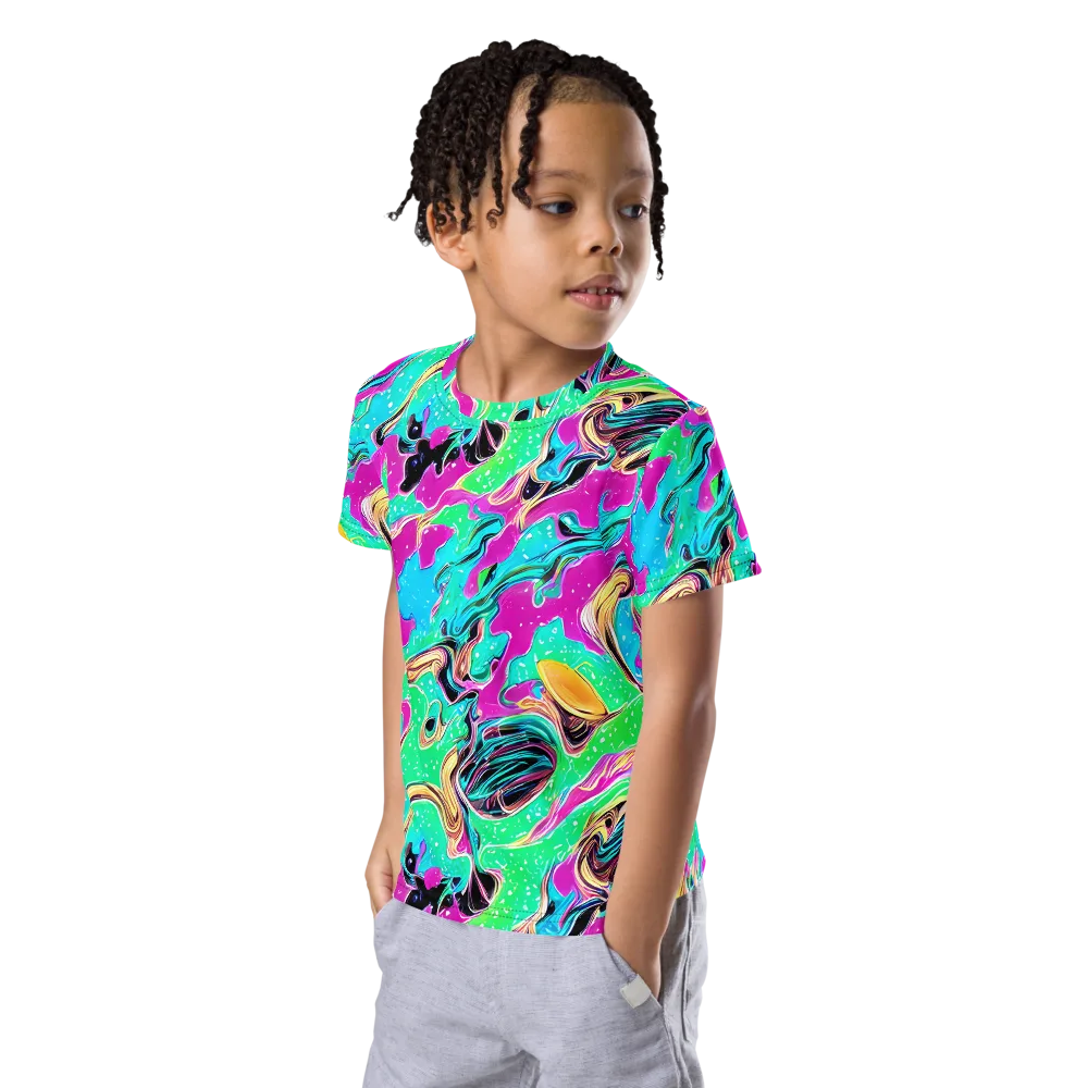 Meltwater Riot on Kids Crew Neck T-Shirt — Left Front