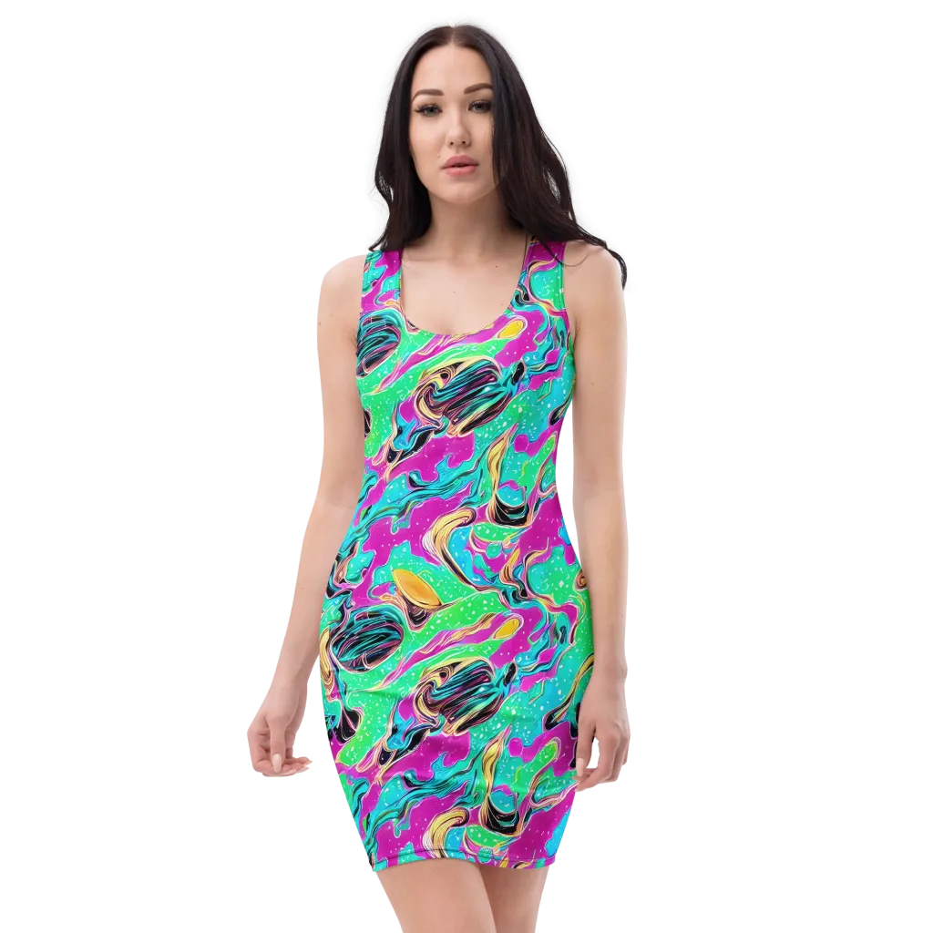 Meltwater Riot on Bodycon Dress — Front