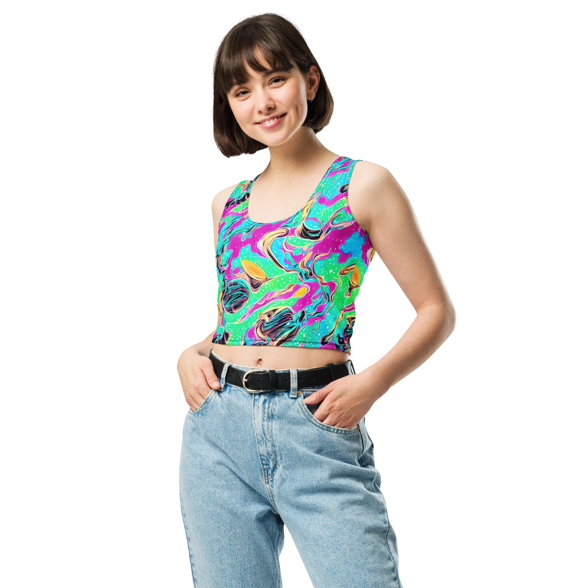 Meltwater Riot on Crop Top — Front