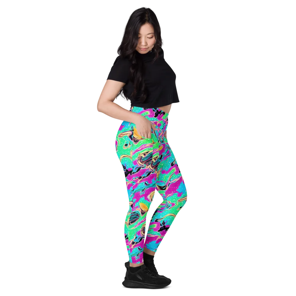 Meltwater Riot on Leggings with Pockets — Right