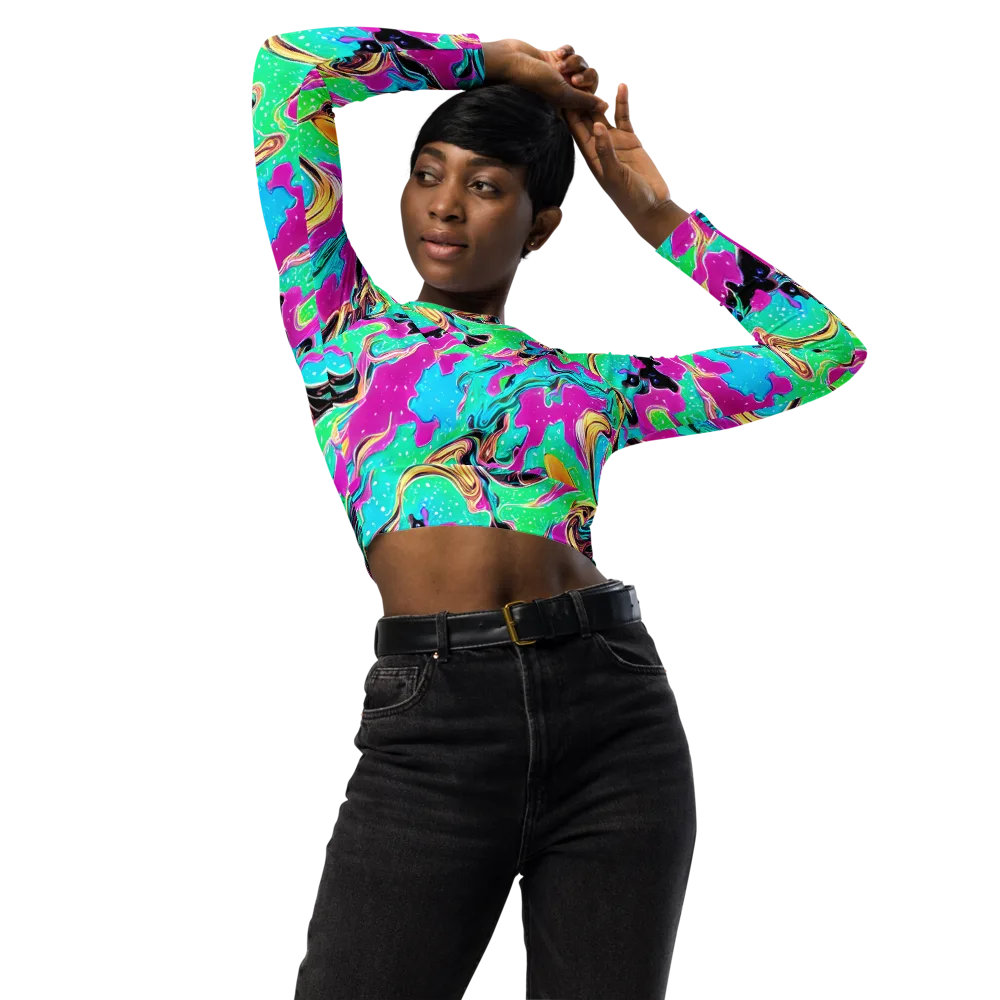 Meltwater Riot on Long Sleeve Crop Top — Front